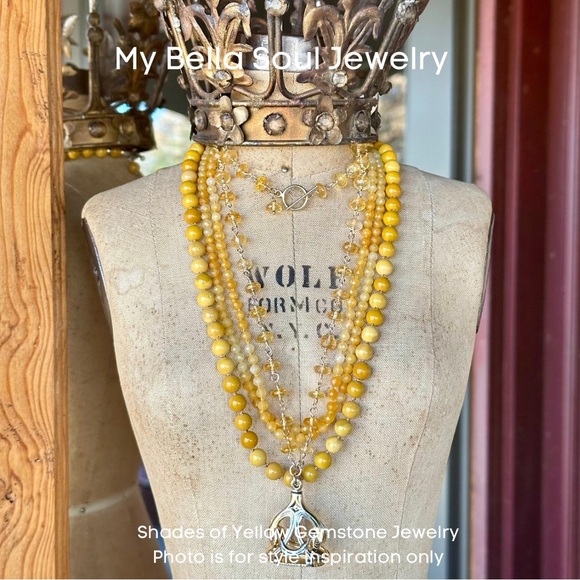 Citrine Rosary Chain Necklace - Picture 7 of 10